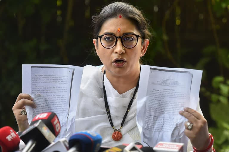 Smriti Irani slams congress for targeting her daughter