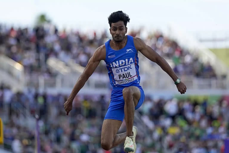 World Athletics Championships Eldhose Paul finishes ninth in triple jump  World Athletics Championships  Eldhose Paul  എൽദോസ് പോൾ  ലോക അത്‌ലറ്റിക്‌സ് ചാമ്പ്യന്‍ഷിപ്പ്  ലോക അത്‌ലറ്റിക്‌സ് ചാമ്പ്യന്‍ഷിപ്പ് ട്രിപ്പിൾ ജമ്പില്‍ മലയാളി താരം എൽദോസ് പോള്‍ ഒമ്പതാം സ്ഥാനത്ത്