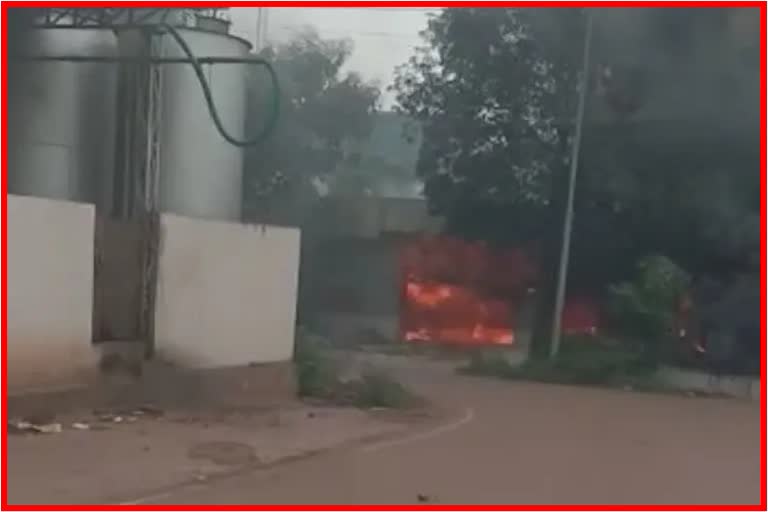 FIRE ACCIDENT AT FACTORY IN HUBLI KARNATAKA