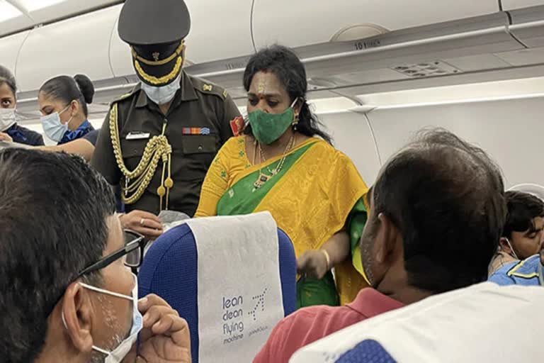 Telangana Governor গin flight