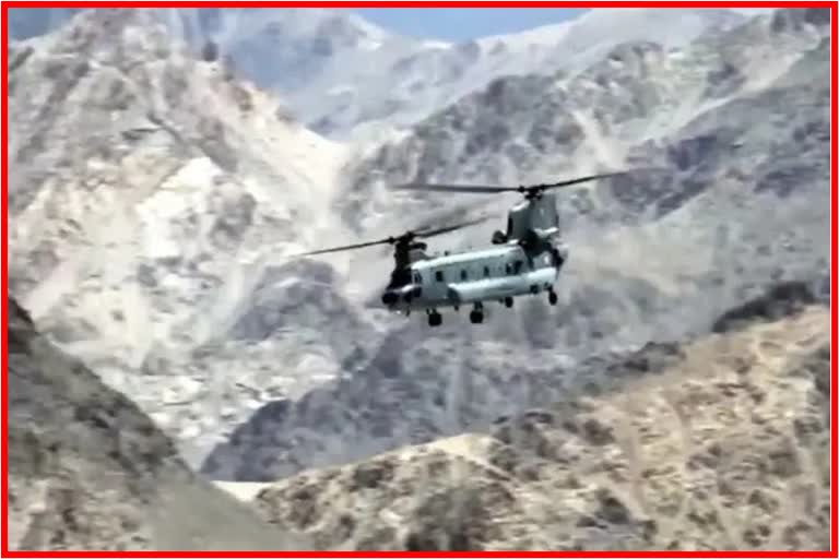 Indian helicopter patrolling