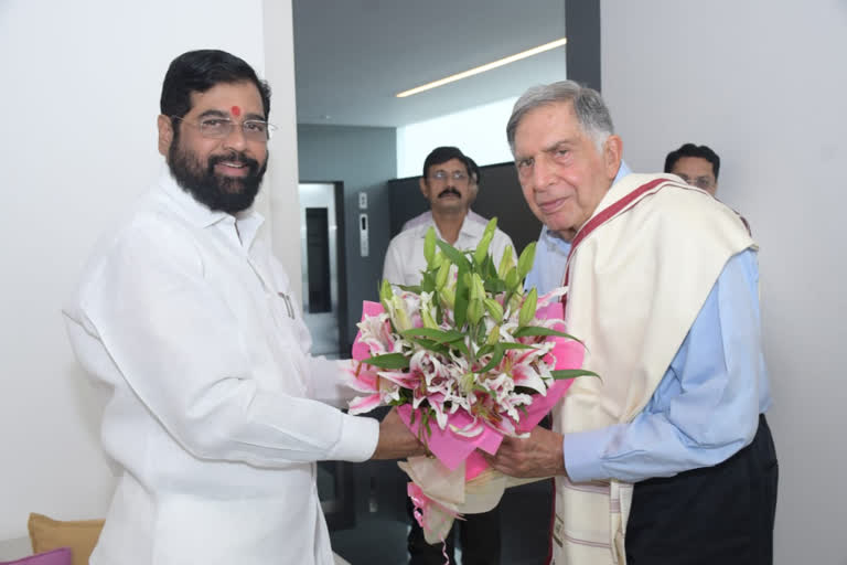 Chief minister Eknath Shinde meets industrialist Ratan Tata in Mumbai