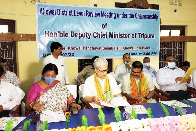 tripura deputy cm directs officials for speedy completion of development works