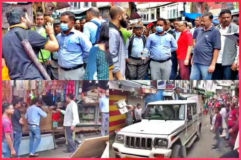 Encroachment in lower Bazar Shimla