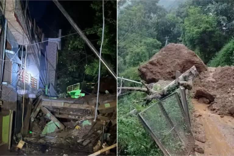 TWO HOUSES COLLAPSED DUE TO BOULDER FALLING FROM THE MOUNTAIN IN PITHORAGARH