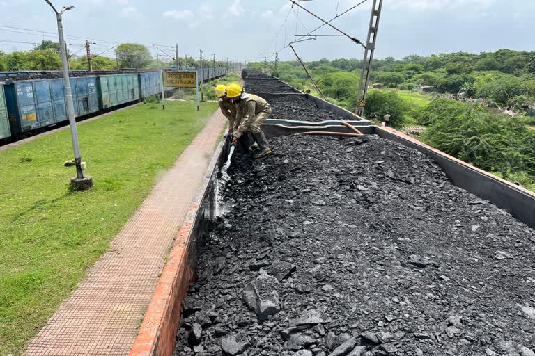 Fire in goods train at Bhilai Nagar railway station