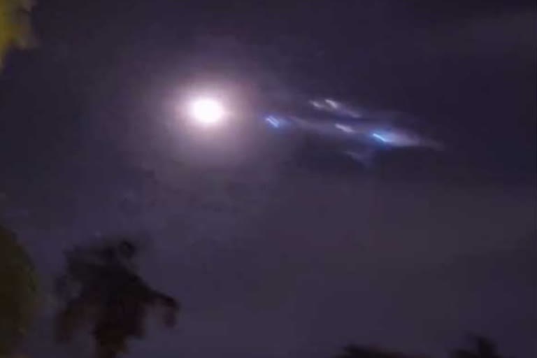 Chinese Rocket Debris Lights Up Night Sky