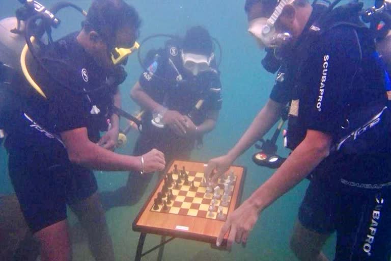 Chess Olympiad  Underwater competition to promote chess  शतरंज ओलंपियाड  शुभंकर  थांबी