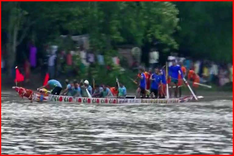 Traditional boating competition at Pagladiya River in Nalbari