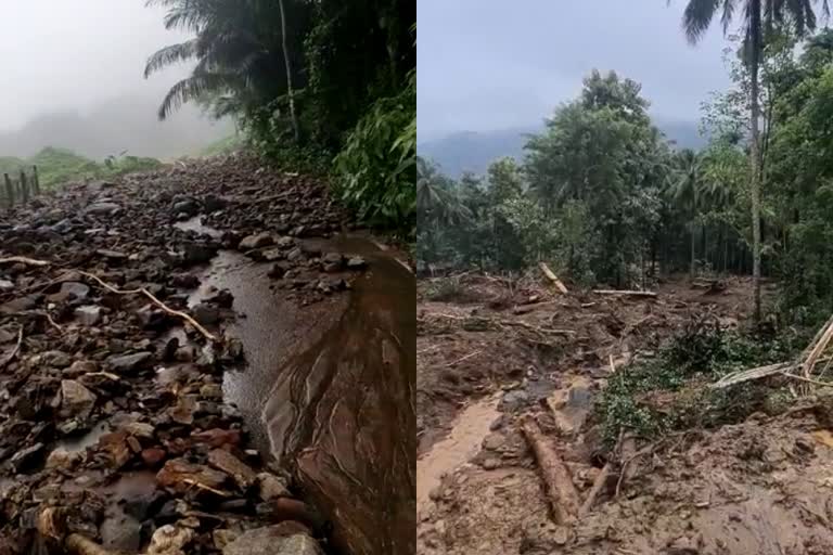 പേരിയ ചുരം ഗതാഗതം തടസപ്പെട്ടു  പാൽചുരം ചരക്ക് വാഹനം നിയന്ത്രണം  കേരളത്തില്‍ കനത്ത മഴ  പേരിയ ചുരം മണ്ണിടിച്ചില്‍  landslide at periya ghat road  heavy rain in kerala  kerala rain updates  nedumpoli periya ghat road block