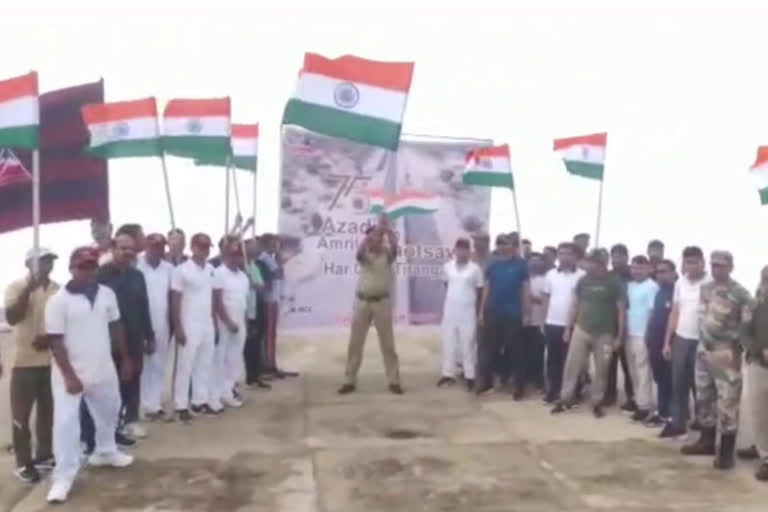 BRO hoisted Indian Flag on hill top of Barmer