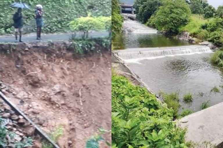 Etv Bharatheavy rainfall in palakkad district  പാലക്കാടും കനത്ത മഴ  പാലക്കാട് ജില്ലയില്‍ മഴ അതിശക്തം  പാലക്കാട് മഴ  ഉരുള്‍പൊട്ടല്‍  പാലക്കാട് ഉരുള്‍പൊട്ടല്‍  palakkad district  palakkad rain  കനത്ത മഴയില്‍ പാലക്കാട് ജില്ലയില്‍ വ്യാപാക നാശനഷ്‌ടം