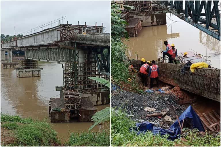 removing the broken beams of Koolimad bridge  Koolimad bridge issues  Koolimad bridge construction problem  The beam of Koolimad bridge broken  കൂളിമാട് പാലത്തിന്‍റെ ബീമുകള്‍ തകര്‍ന്ന സംഭവം  കൂളിമാട് പാലത്തിന്‍റെ നിര്‍മാണ പ്രശ്‌നങ്ങള്‍  കൂളിമാട് പാലത്തിന്‍റെ തകർന്ന ബീമുകൾ നീക്കുന്നു