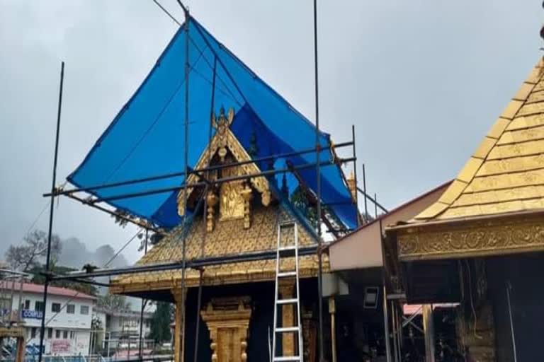 LEAKAGE IN SABARIMALA SHRINE WILL BE SOLVED BY SEPTEMBER 6  ശബരിമല ശ്രീകോവിലിന് മുകളിലെ ചോർച്ച  ശബരിമല ശ്രീകോവിലിന് മുകളിലെ ചോർച്ച പരിഹാരം  ശബരിമല ശ്രീകോവിലിൽ ചോർച്ച പരിശോധന