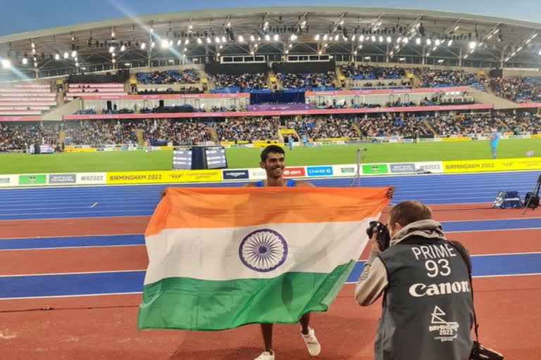 Murali Sreeshankar won silver in long jump, Commonwealth Games Day 7 Highlights, Commonwealth Games, Sudhir won gold in men para powerlifting, Commonwealth Games 2022 news, ಲಾಂಗ್​ ಜಂಪ್​ನಲ್ಲಿ ಬೆಳ್ಳಿಗೆ ಮುತ್ತಿಕ್ಕಿ ಇತಿಹಾಸ ರಚಿಸಿದ ಶ್ರೀಶಂಕರ್, ಕಾಮನ್​ವೆಲ್ತ್ ಗೇಮ್ಸ್​, ಪ್ಯಾರಾ ಪವರ್‌ಲಿಫ್ಟಿಂಗ್‌ನ ಪುರುಷರ ಹೆವಿವೇಯ್ಟ್ ಫೈನಲ್‌, ಭಾರತ ಲಾಂಗ್​​ ಜಂಪ್​ನಲ್ಲಿ ಇತಿಹಾಸ, ಭಾರತಕ್ಕೆ ಸುಧೀರ್​ ಚಿನ್ನ,