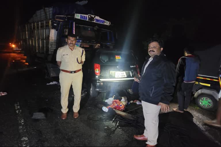 Six members of the same family died in a car lorry road accident in Yadagiri