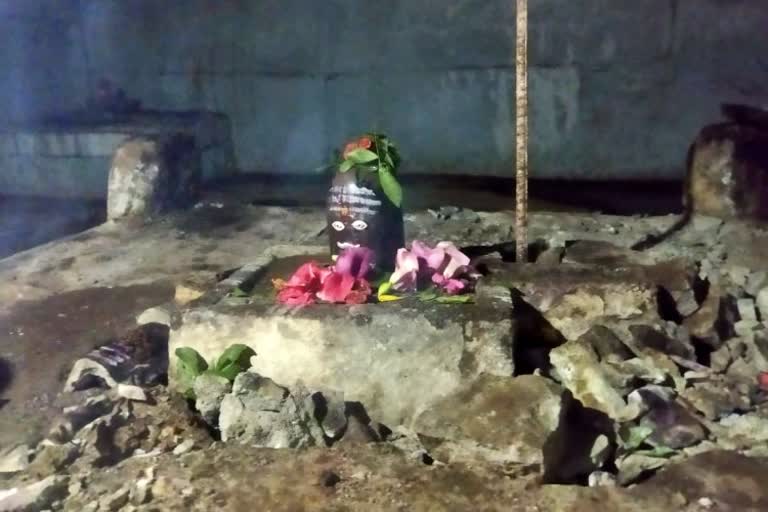 Thieves Vandalized Shiva lingam