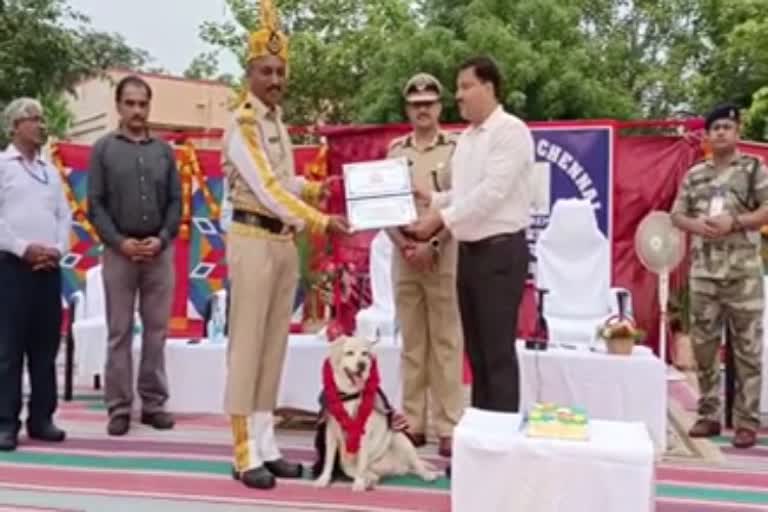 Royal send off ceremony for sniffer dog Rani in Chennai