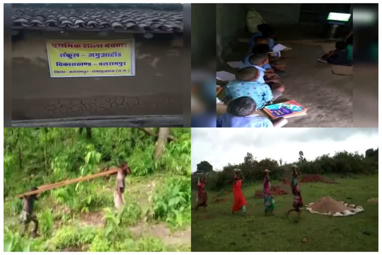 School building built in Bachwar Para Balrampur