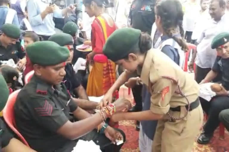 Rakshabandhan with army soldiers Jabalpur