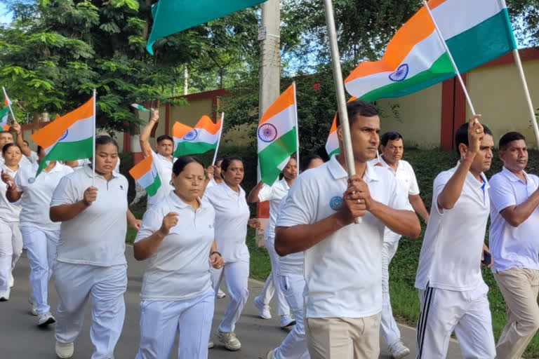 Rapid Action Force personnel did walkathon in Jamshedpur