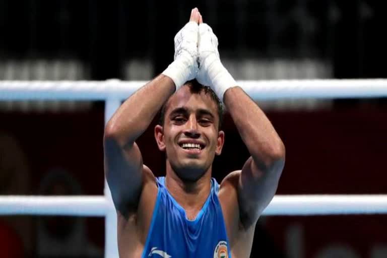 Etv Bharatamit panghal won gold medal in cwg 2022