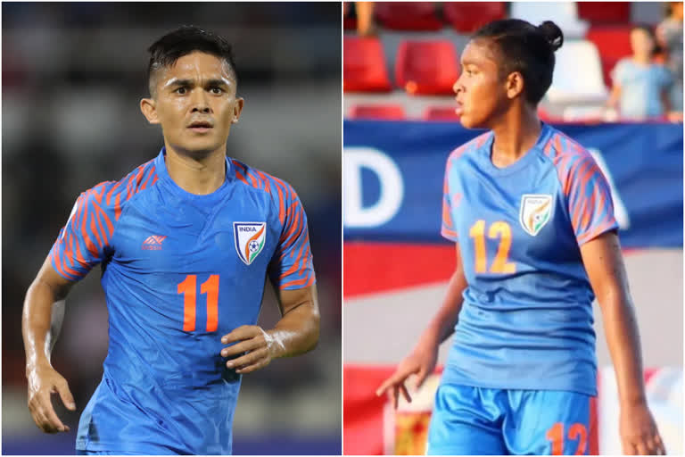 Manisha Kalyan  Sunil Chhetri named AIFF Footballer  Manisha Kalyan named AIFF Footballer  Sunil Chhetri  ഓള്‍ ഇന്ത്യ ഫുട്‌ബോള്‍ ഫെഡറേഷന്‍  ഇന്ത്യയിലെ മികച്ച ഫുട്‌ബോളര്‍മാരായി ഛേത്രിയും മനീഷ കല്യാണും  സുനില്‍ ഛേത്രി  മനീഷ കല്യാണ്‍  AIFF Footballer of the year Sunil Chhetri  AIFF Footballer of the year Manisha Kalyan