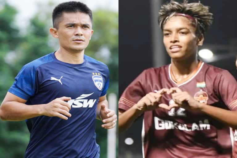 AIFF's Footballers of the Year  AIFF  Football News  Sunil Chhetri  Manisha Kalyan  सुनील छेत्री  मनीषा कल्याण  अखिल भारतीय फुटबॉल महासंघ  सर्वश्रेष्ठ पुरुष फुटबॉलर  सर्वश्रेष्ठ महिला फुटबॉलर