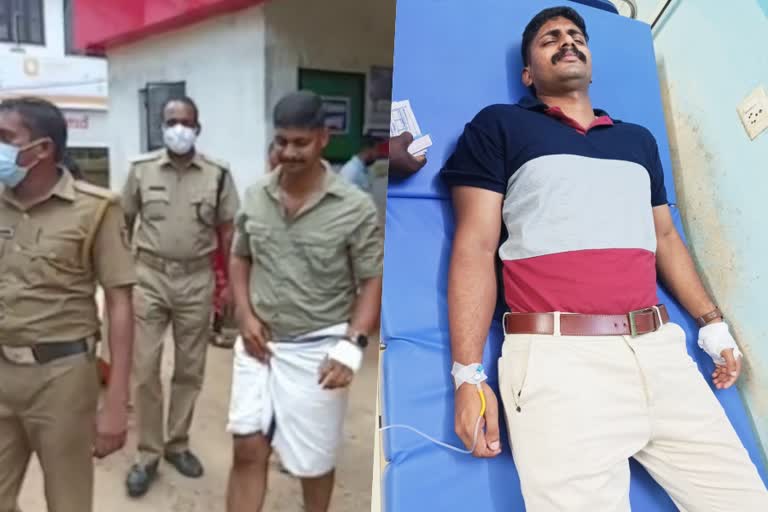 kayamkulam si udayakumar injured  si udayakumar injured road gutter  kayamkulam si udayakumar injured road gutter nh road alappuzha  nh road alappuzha road gutter  si injured in road gutter in nh road alappuzha  alappuzha latest news  alappuzha latest updation  ദേശീയപാതയിലെ കുഴിയിൽ വീണ് എസ്ഐക്ക് പരിക്കേറ്റു  ദേശീയപാതയിലെ കുഴിയിൽ വീണ് കായംകുളം പോലീസ് സ്റ്റേഷനിലെ എസ് ഐക്ക് പരിക്കേറ്റു  കായംകുളം എസ് ഐ ഉദയകുമാറിന് പരിക്കേറ്റു  എസ് ഐ ഉദയകുമാറിന് ദേശീയപാതയിലെ കുഴിയിൽ വീണ് പരിക്കേറ്റു  ആലപ്പുഴ പുതിയ വാര്‍ത്ത  ആലപ്പുഴ ഇന്നത്തെ പ്രധാന വാര്‍ത്ത