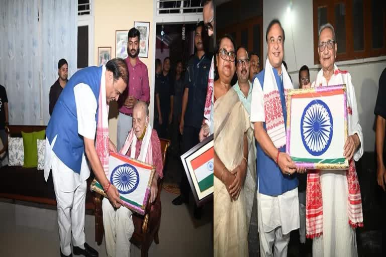 CM visited prominent personalities, politicians and social workers and handed over national flag