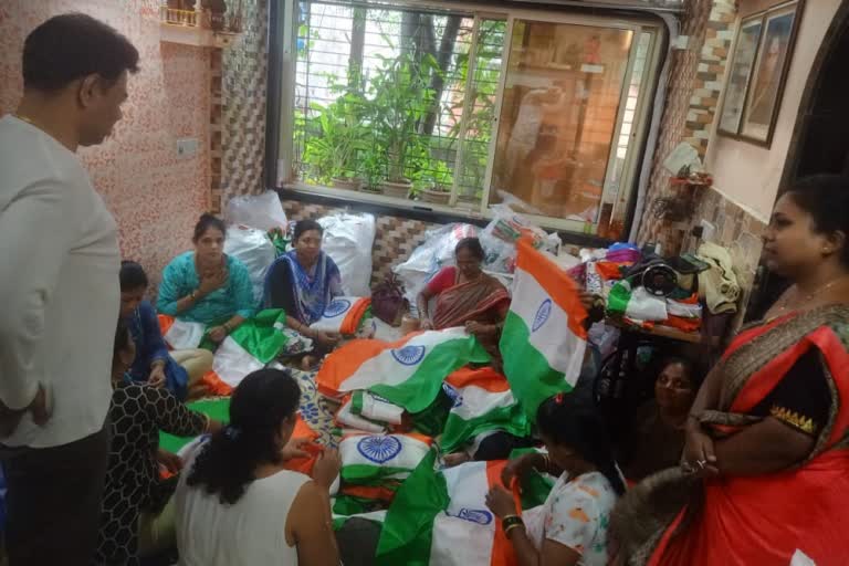 Flag making work to women self help groups in Virar