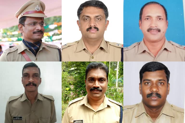 കോട്ടയം ജില്ലാ പോലീസ് മേധാവി ഉള്‍പ്പെടെ ആറ് പോലീസ് ഉദ്യോഗസ്ഥർക്ക് മുഖ്യമന്ത്രിയുടെ പോലീസ് മെഡല്‍  വിശിഷ്‌ട സേവനത്തിന് 6 ഉദ്യോഗസ്ഥര്‍ക്ക് മുഖ്യമന്ത്രിയുടെ പൊലീസ് മെഡല്‍  മുഖ്യമന്ത്രിയുടെ പൊലീസ് മെഡല്‍  Six police man get chief ministers police medal in kottayam  police medal  സംസ്ഥാന പൊലീസ് സേന  മുഖ്യമന്ത്രിയുടെ പൊലീസ് മെഡല്‍  മുഖ്യമന്ത്രി  കോട്ടയം വാര്‍ത്തകള്‍  കോട്ടയം ജില്ലാ വാര്‍ത്തകള്‍  kerala news  kerala news updates  latest kerala news