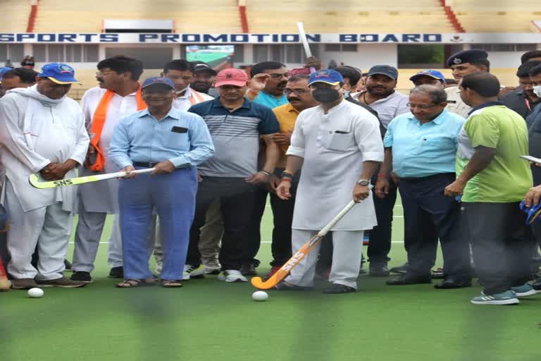 Jyotiraditya Scindia inaugurated Railway Hockey Stadium new Astroturf in Gwalior