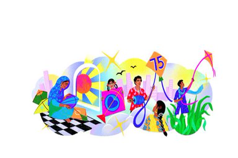 google make doodle, independence day 2022