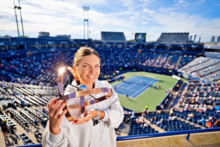 National Bank Open  Simona Halep  Halep wins National Bank Open title for third time  Beatriz Haddad Maia  halep beat Maia  नेशनल बैंक ओपन  हालेप ने तीसरी बार जीता नेशनल बैंक ओपन का टाइटल  बिट्रिज हदाद माइया  हालेप ने माइया को हराया  सिमोना हालेप