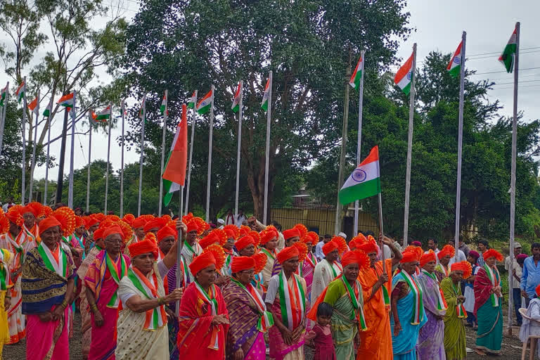 Historic flag hoisting by widows