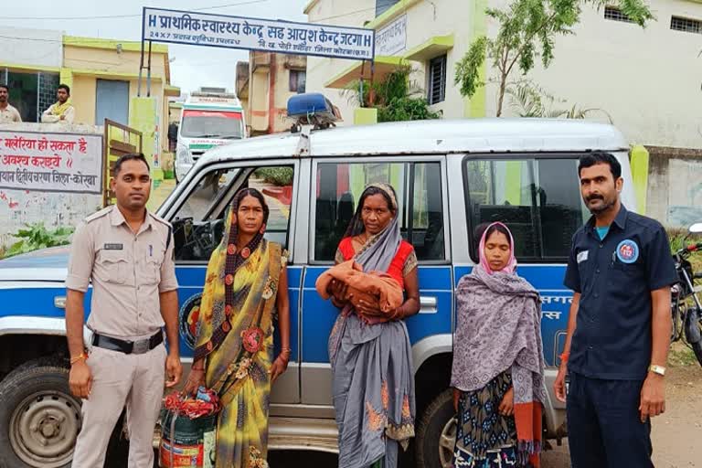 Safe delivery of child in police vehicle in Korba