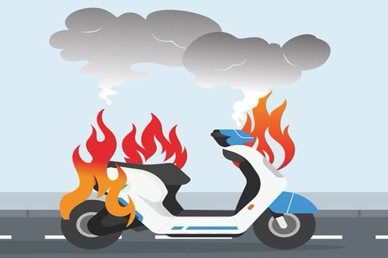 electric bike caught fire