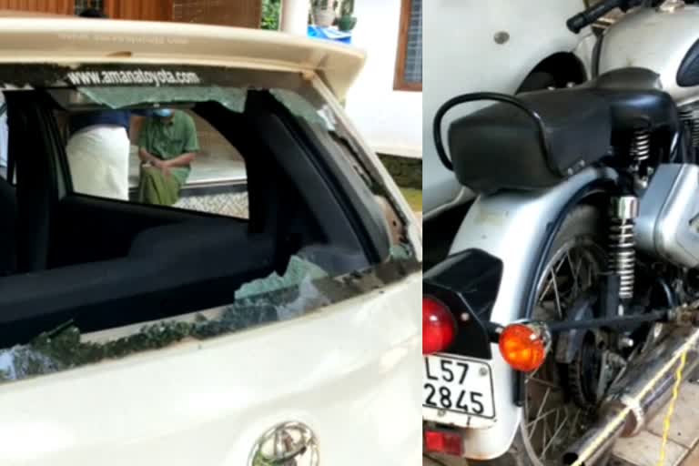 Attack on vehicles Kozhikode Kodiyathur  Attack on Muslim League leaders vehicles Kozhikode  Attack  Kozhikode Attack  Kozhikode Kodiyathur  Kozhikode  Kodiyathur  കോഴിക്കോട് മുസ്‌ലിം ലീഗ് നേതാവിന്‍റെ വാഹനങ്ങള്‍ക്ക് നേരെ ആക്രമണം  കോഴിക്കോട്  വാഹനങ്ങള്‍ക്ക് നേരെ ആക്രമണം  കോഴിക്കോട് കൊടിയത്തൂര്‍  കൊടിയത്തൂര്‍