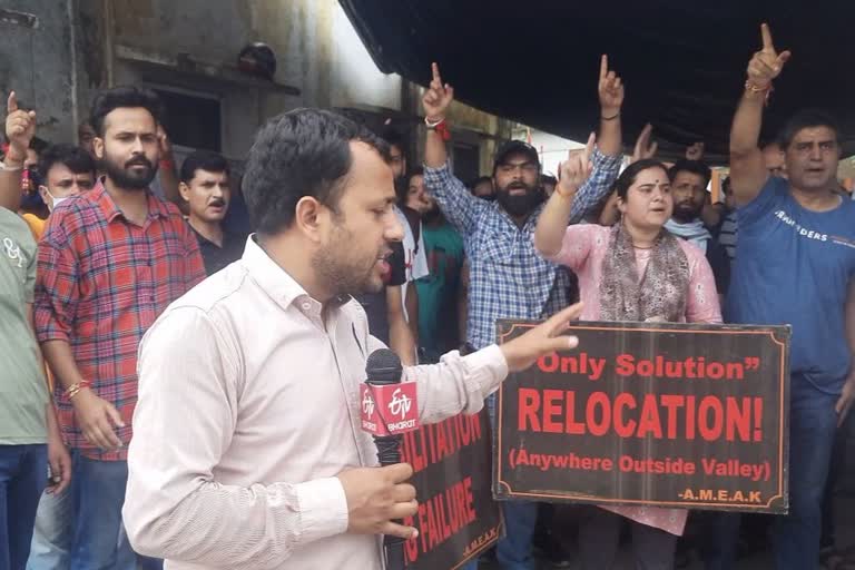 Kashmiri Pandit employees protest