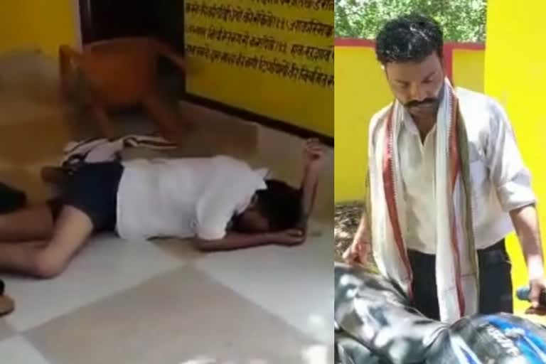 Teacher drinking alcohol  alcohol in Farrukhabad school  Drunken teacher took off pants for sound sleep on school campus  Paramapur Primary School  ഉത്തര്‍പ്രദേശില്‍ മദ്യപിച്ച് അര്‍ധനഗ്‌നയായി സ്‌കൂള്‍ വരാന്തയില്‍ അധ്യാപകന്‍റെ കിടത്തം  ഉത്തര്‍പ്രദേശിലെ സ്‌കൂളില്‍ മദ്യപിച്ച് കിടന്ന അധ്യാപകനെതിരെ കേസ്  case against half naked drunk teacher Farrukhabad Uttar Pradesh  case against drunk teacher Farrukhabad Uttar Pradesh