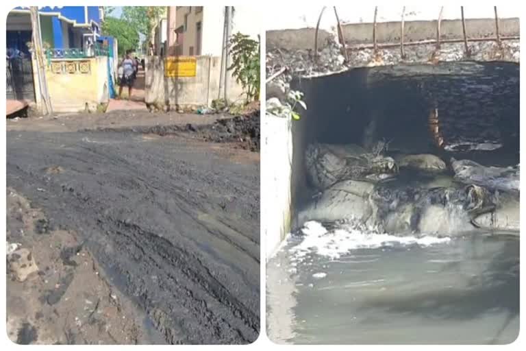 சாலையில் சாக்கடை கழிவுகள் - பொதுமக்கள் குற்றச்சாட்டு