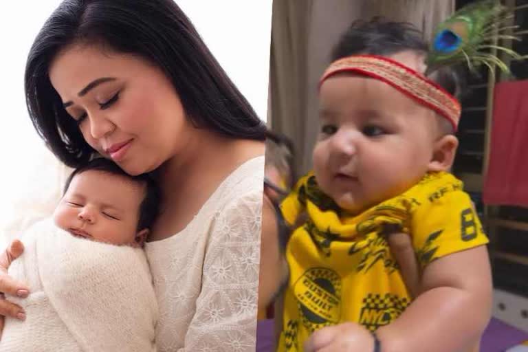 Bollywood Comedian  Bharti Singh dresses up son Laksh as Krishna