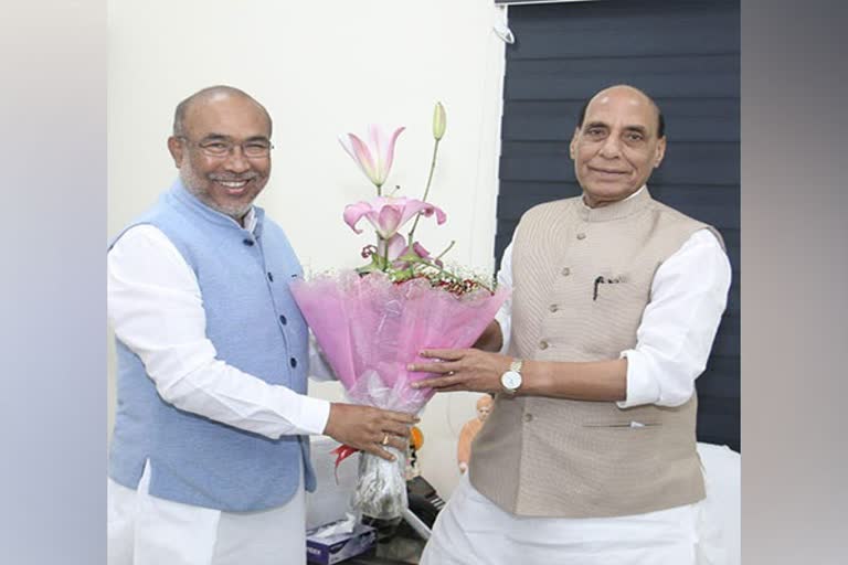 Rajnath Singh meets Chief Minister of Manipur