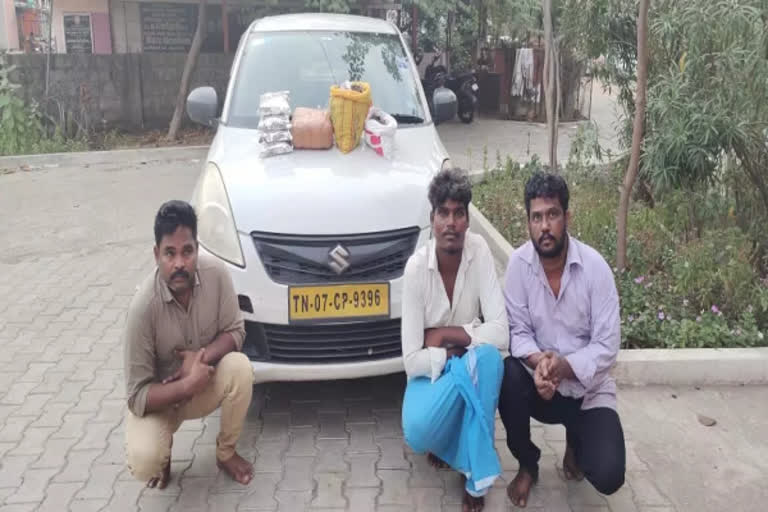 கஞ்சா விற்பனையில் ஈடுபட்ட மூவர் கைது... 6 கிலோ கஞ்சா பறிமுதல்