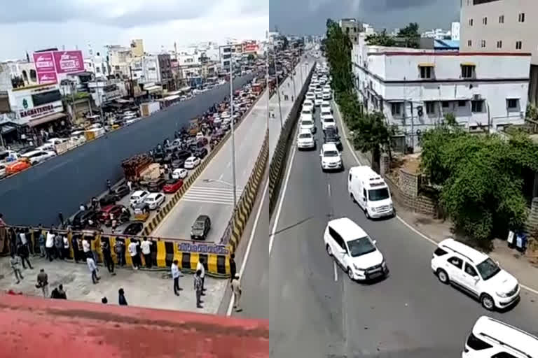 CM KCR Convoy causes Traffic Jam in Hyderabad