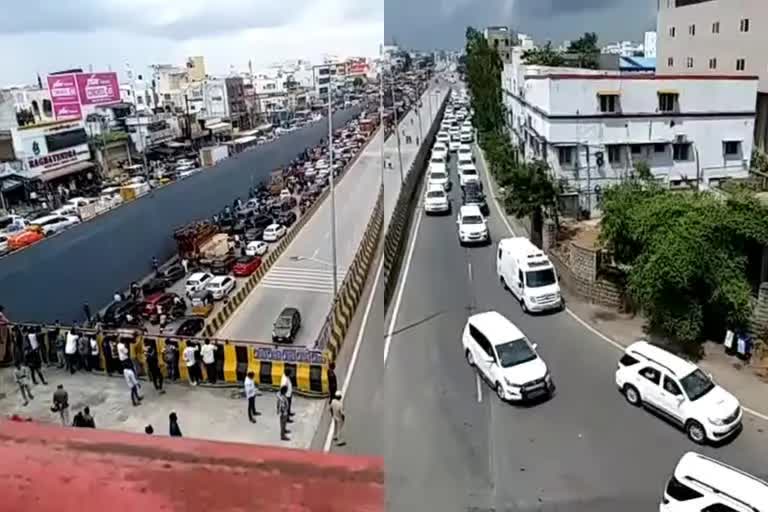 HEAVY TRAFFIC JAM IN HYDERABAD