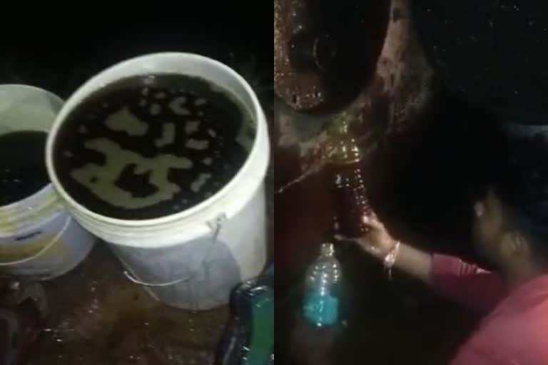 tanker carrying mustard oil overturned in Dausa  Dausa mustard oil tanker accident  കടുകെണ്ണയുമായി വന്ന ടാങ്കർ മറിഞ്ഞു  കടുകെണ്ണ ടാങ്കർ മറിഞ്ഞു  രാജസ്ഥാൻ ടാങ്കർ അപകടം  ദൗസ ടാങ്കർ മറിഞ്ഞു  ലാൽസോട്ട് ബൈപാസ്  കോട്വാലി പൊലീസ്  കടുകെണ്ണ  രാജസ്ഥാൻ വാർത്ത  Rajasthan news