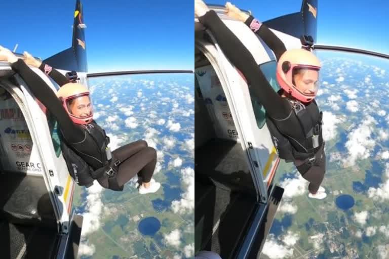 woman skydiver