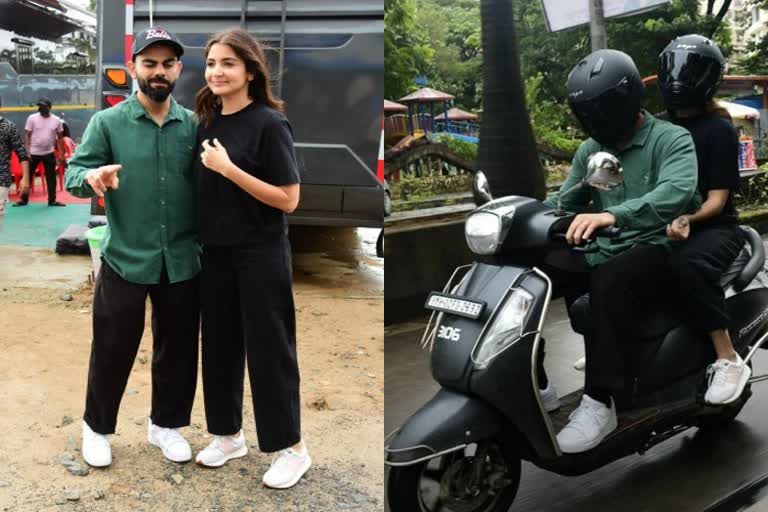 Virat and Anushka went on a scooty ride  Virat and Anushka video viral  scooty ride on the streets of Mumbai  स्कूटी राइड पर निकले विराट और अनुष्का  विराट और अनुष्का का वीडियो वायरल